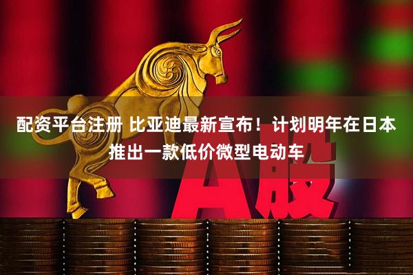 配资平台注册 比亚迪最新宣布！计划明年在日本推出一款低价微型电动车